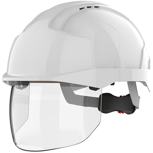 JSP - EVO® VISTAshield® Safety Helmet with Integrated Faceshield - Vented - White / White