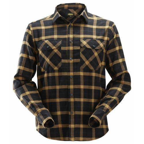 Snickers - AllroundWork, Flannel Checked  Long Sleeve Shirt - Black