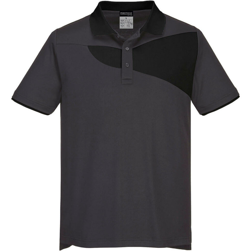 Portwest - PW2 Polo Shirt S/S - Zoom Grey/Black