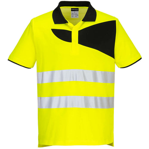 Portwest  - PW2 Hi-Vis Polo Shirt S/S - Yellow/Black