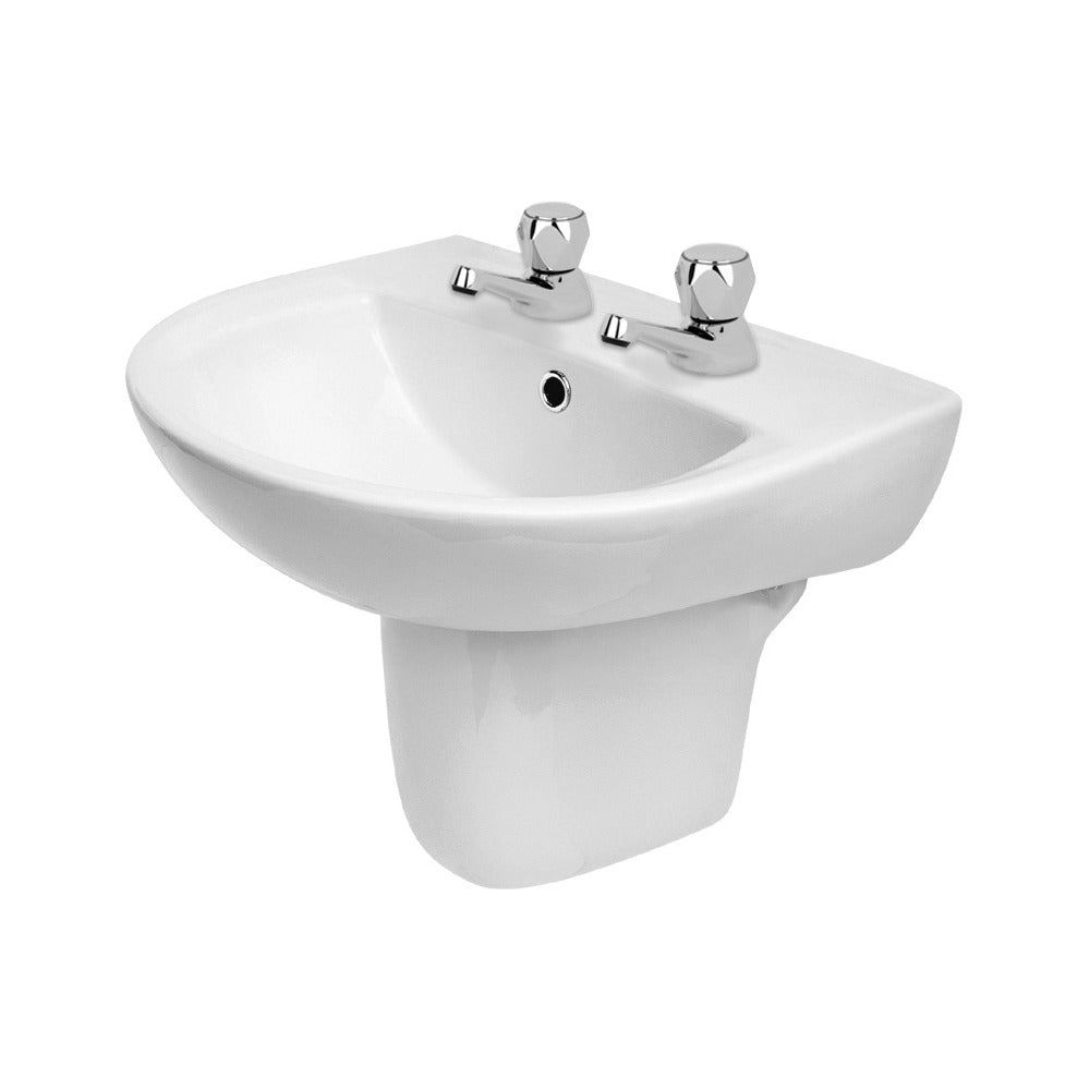 President Basin 2TH & Semi Pedestal - 435 x 500mm