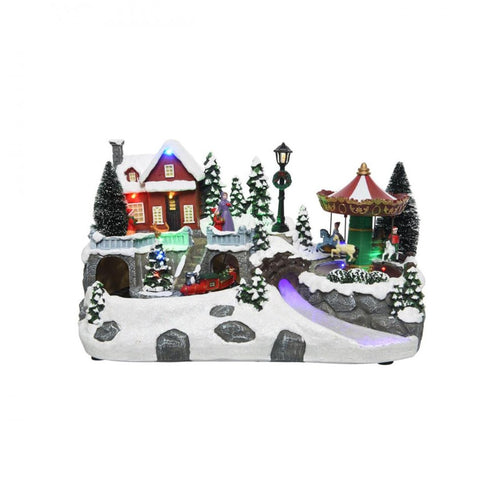 Kaemingk B.V - LED Fibre Optic Christmas Village - 19cm - Multi-Coloured