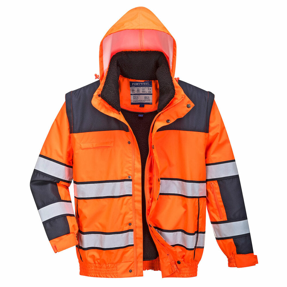 Portwest  - Hi-Vis Classic Bomber Jacket - Orange/Navy