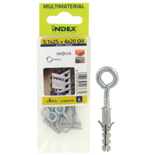 Index Prepack Plug & Closed Eye Screw 6x30 20x80 Pack6