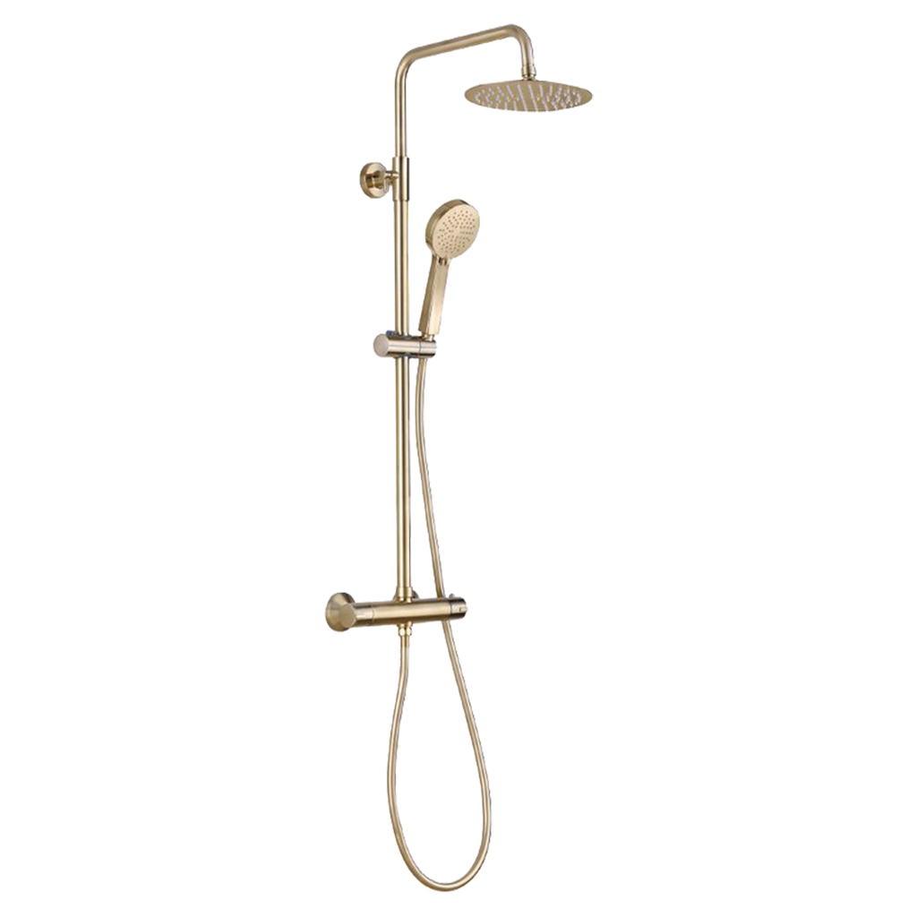 Brushed Brass Round Shower Kit