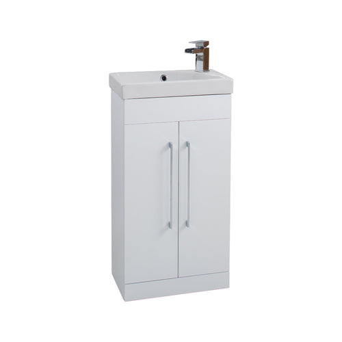 2 Door Vanity Unit & Washbasin White - 46cm