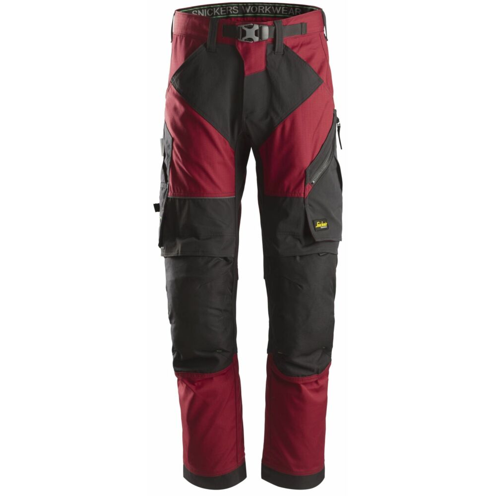 Snickers - FlexiWork, Work Trousers+ - Chili red\\Black