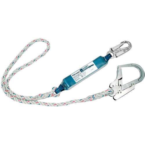 Portwest - Single 1.8m Lanyard With Shock Absorber - White