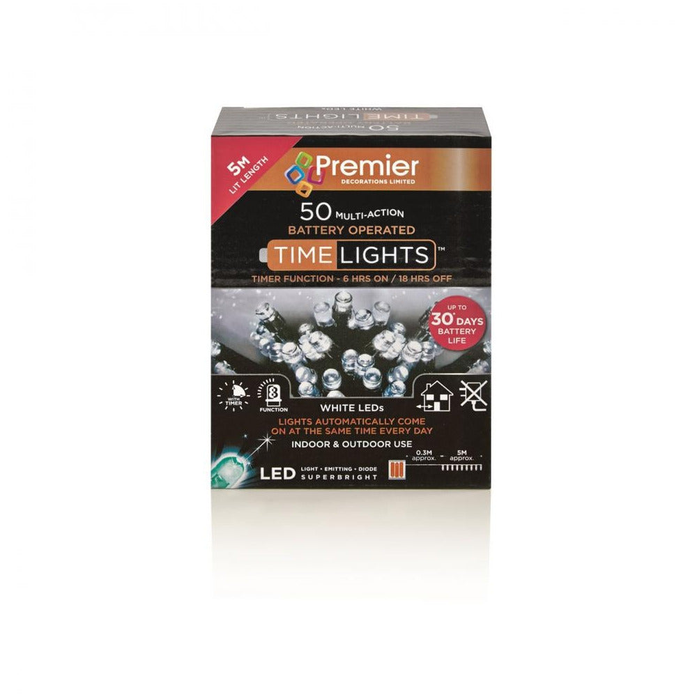 Premier Decorations - 50 LED String Lights - White