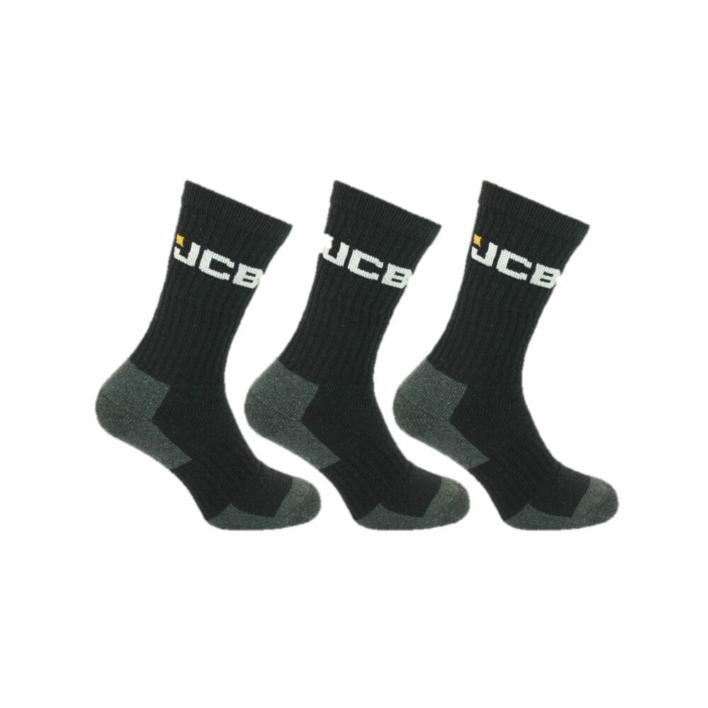 JCB Work Sock 3 Pack Black