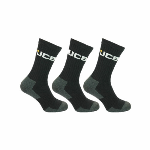 JCB Work Sock 3 Pack Black