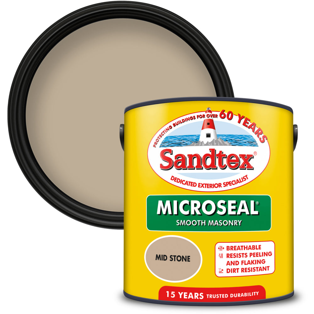 Sandtex Microseal Smooth Masonry Mid Stone 2.5L