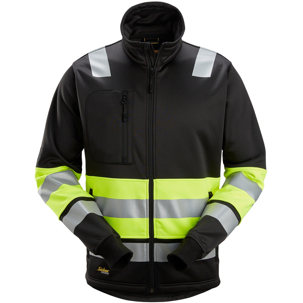 Snickers - High-Vis, Class 1 Full Zip Jacket - Black\\High Vis Yellow