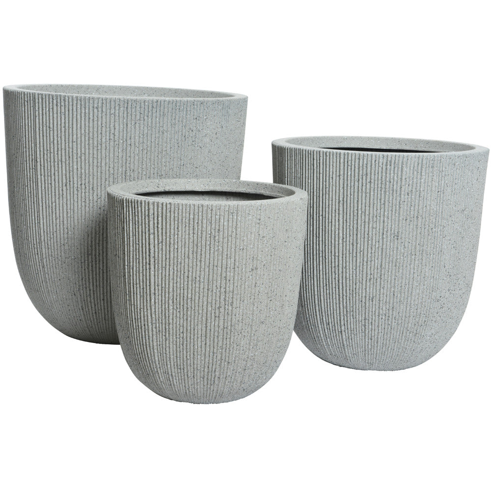 Lennox Plastic Planter Set of 3 - Beige
