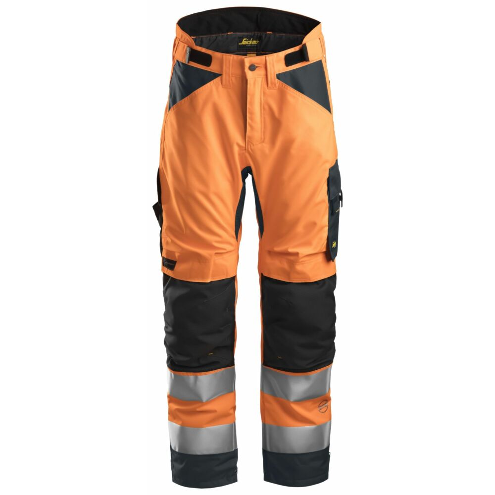Snickers - AllroundWork, High-Vis 37.5® Insulated Trousers+ Class 2 - High vis orange\\Steel grey
