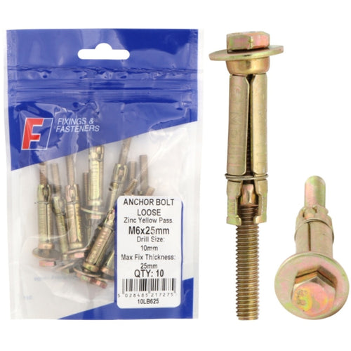 ForgeFix Prepack Anchor Bolt Loose M10x25mm (Bag5)