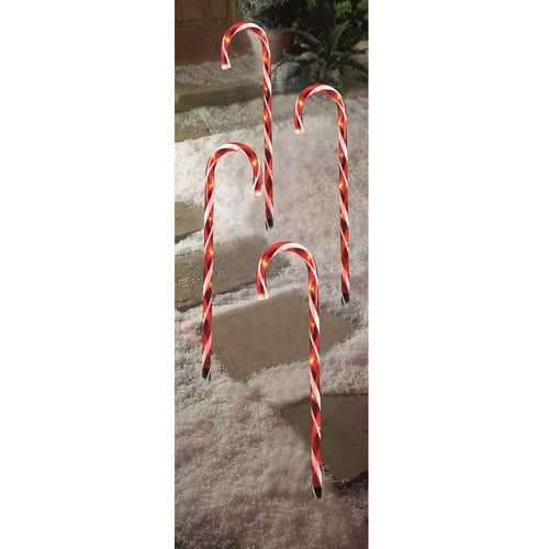 Premier Decorations - Candy Cane Path Lights Red - Set of 4