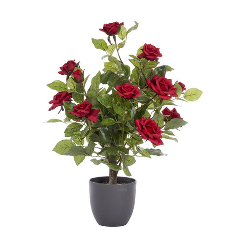 60cm Artificial Regent's Rose Tree - Ruby Red