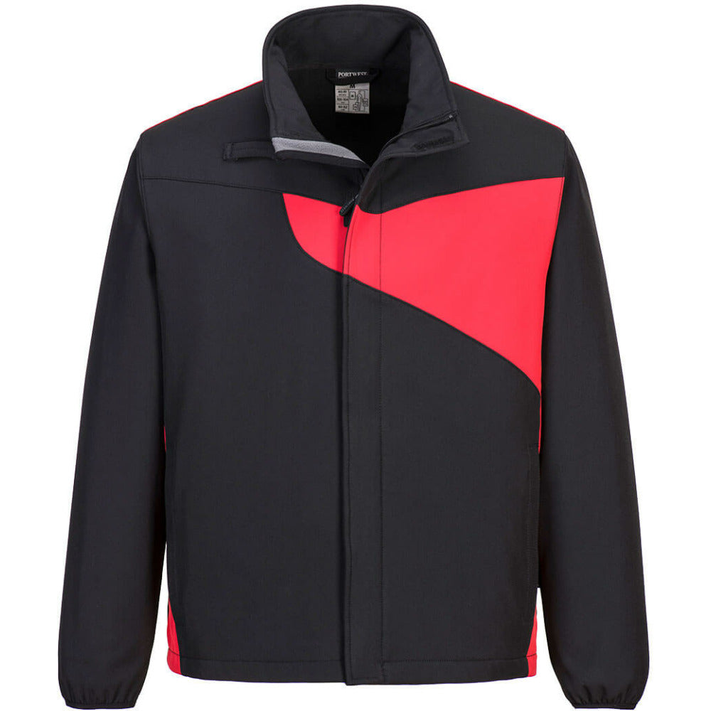 Portwest - PW2 Softshell Jacket (2L) - Black/Red