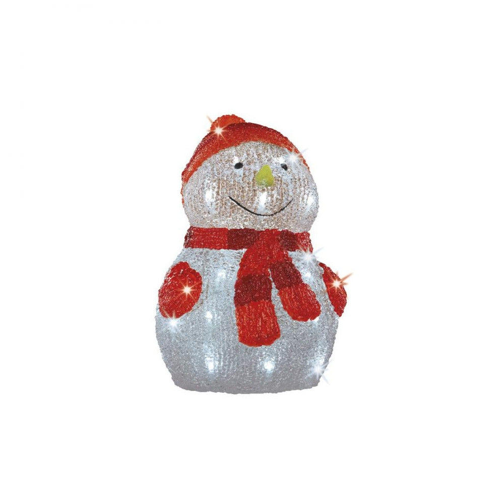 Kaemingk B.V - LED Acrylic Snowman - 35cm - Red and White