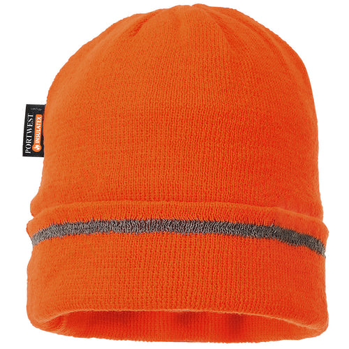 Portwest - Reflective Trim Knit Hat Insulatex Lined - Orange