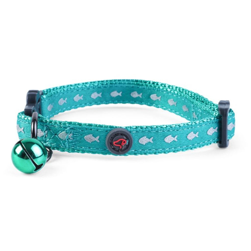 Zoon - WonderLust Cat Collar - Green Shiny Fish