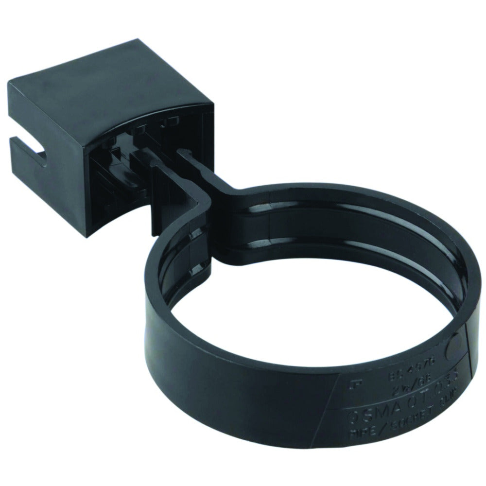 Rainwater RoundLine OsRRL PVC-U Pipe or Socket Bracket Black 68mm