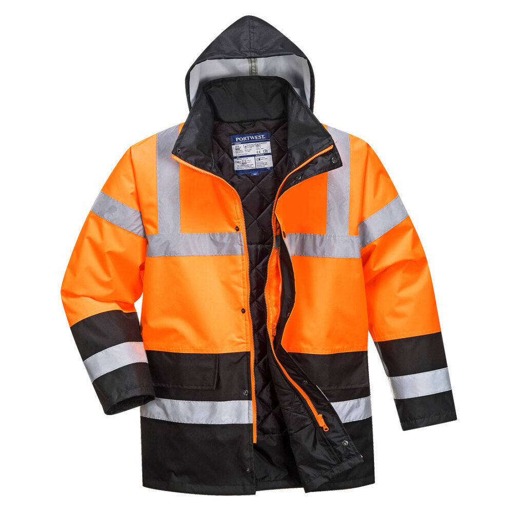 Portwest  - Hi-Vis Two Tone Traffic Jacket - Orange/Black