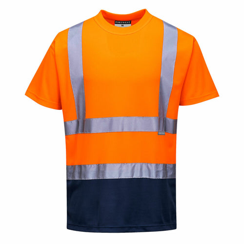 Portwest  - Two Tone T-Shirt - Orange/Navy