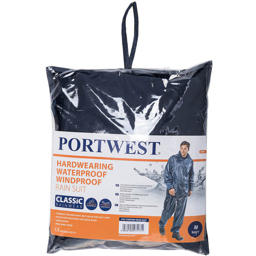 Portwest - Essentials Rainsuit (2 Piece Suit) - Navy