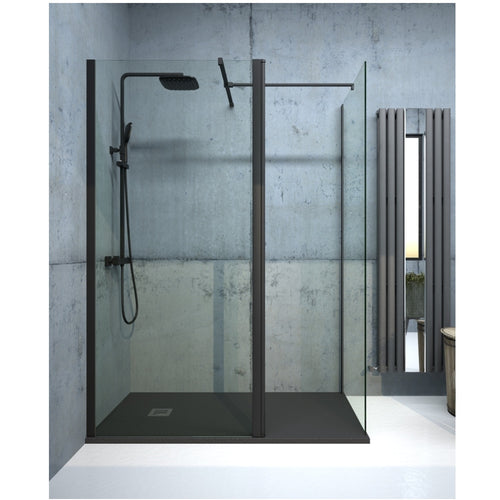 Aspect Wetroom Panel - Matt Black - 800 x 2000mm