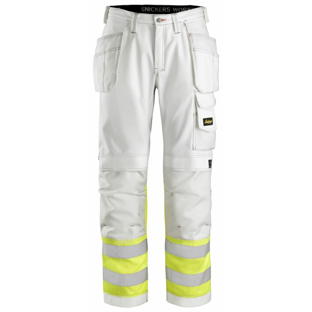 Snickers - Painter’s High-Vis Trousers Class 1 - White\\High Vis Yellow