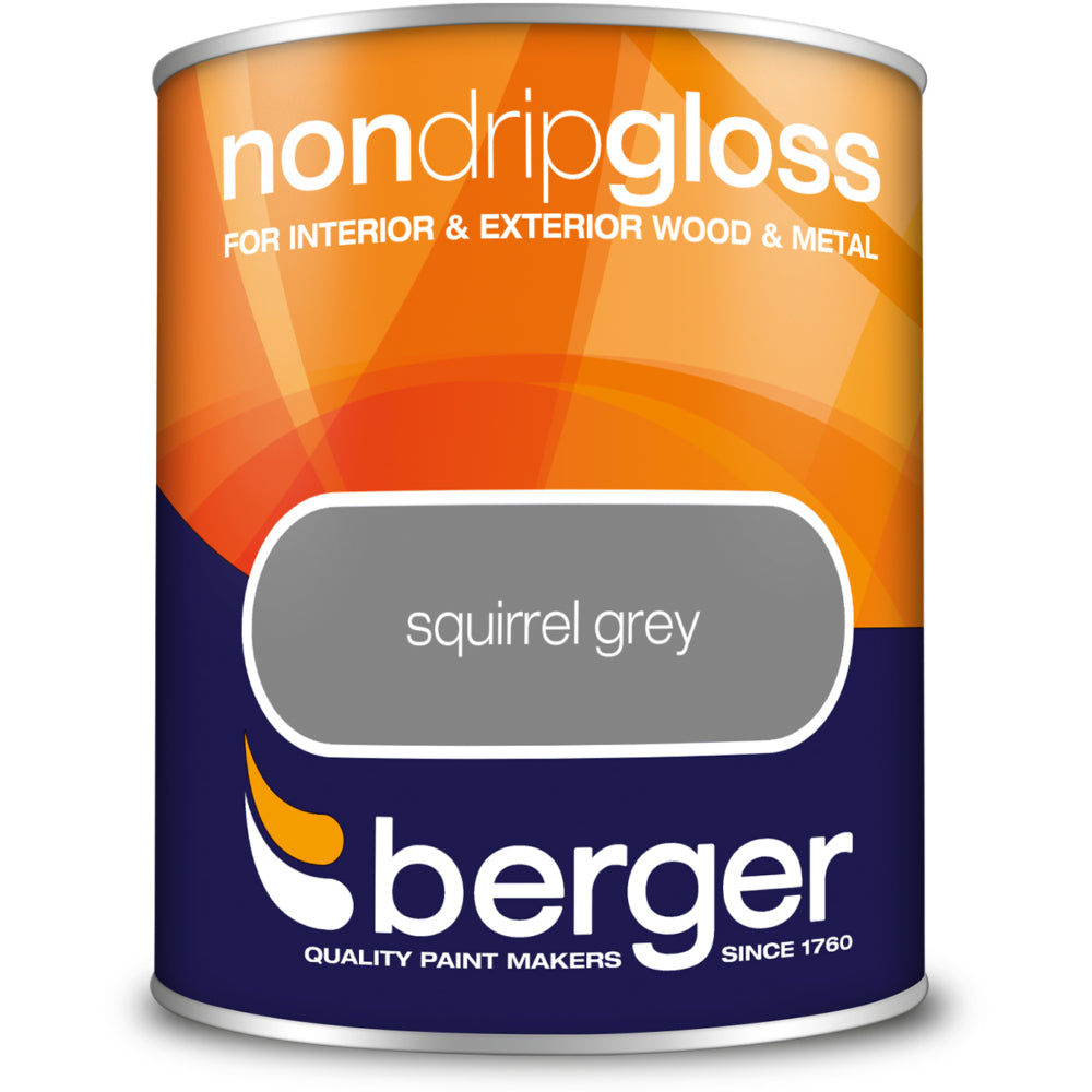 Berger Non Drip Gloss Squirrel Grey 750ml