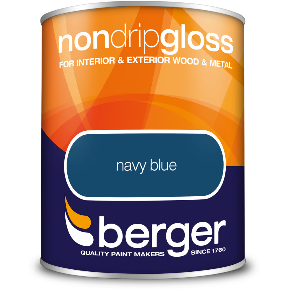 Berger Non Drip Gloss Navy Blue 750ml