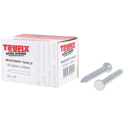 Trufix Masonry Nails 100PC (Carton Qty: 50 boxes) - 2.5x50mm