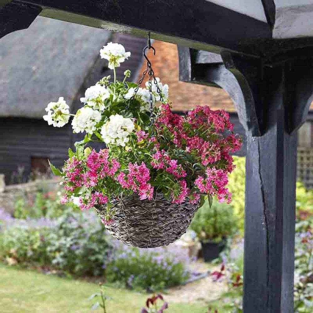 Smart Garden - 14in Tawny Faux Rattan Hanging Basket