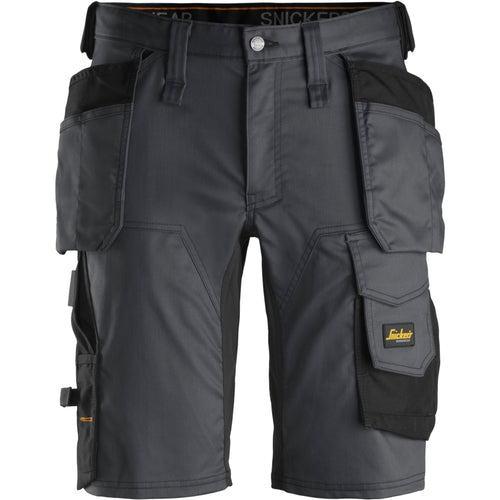 Snickers - AllroundWork, Stretch Shorts Holster Pockets - Steel grey\\Black
