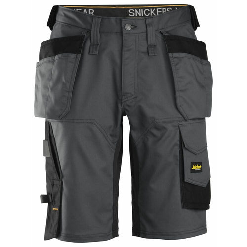 Snickers - AllroundWork, Stretch Loose Fit Work Shorts Holster Pockets - Steel grey\\Black