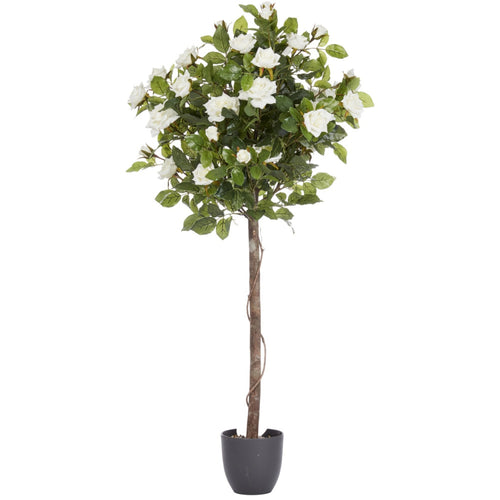 120cm Artificial Regent's Rose Tree - White