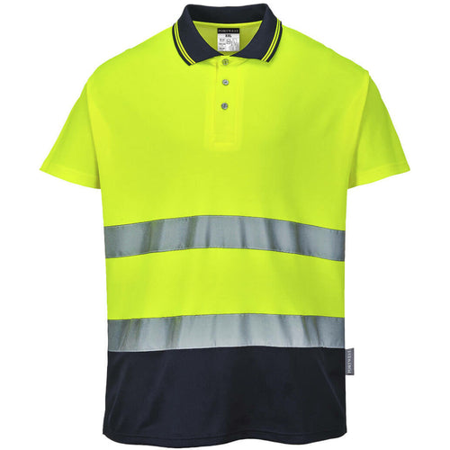 Portwest  - Two Tone Cotton Comfort Polo - Yellow/Navy