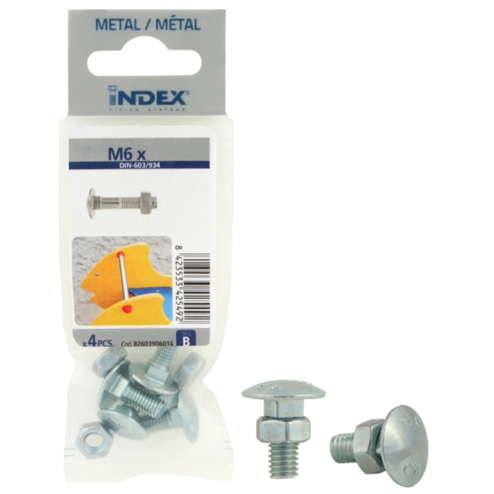 Index Prepack Cup Square Bolt & Nut M10x50 Pack2