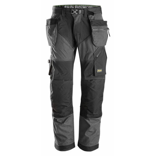 Snickers - FlexiWork, Work Trousers+ Holster Pockets - Steel grey\\Black