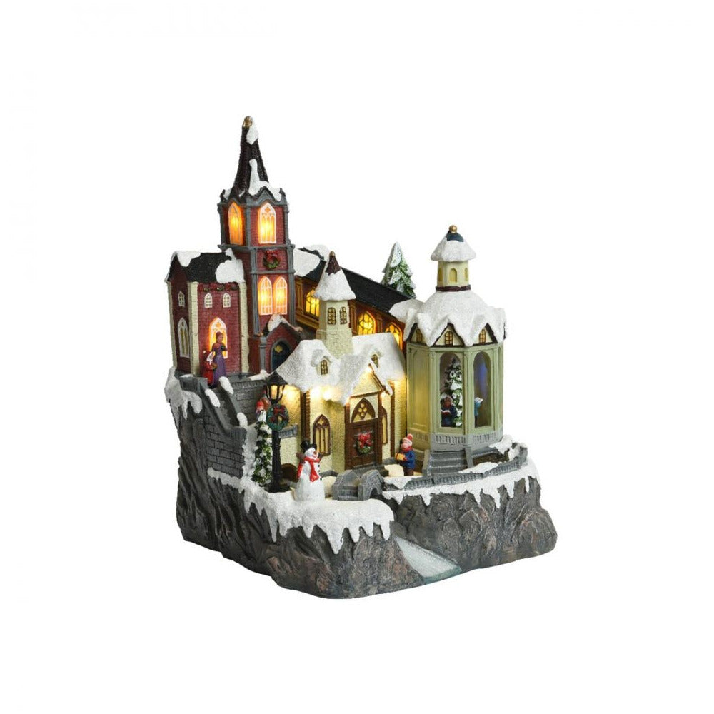 Kaemingk B.V - LED Fibre Optic Musical Church - 37cm - Multi-Coloured