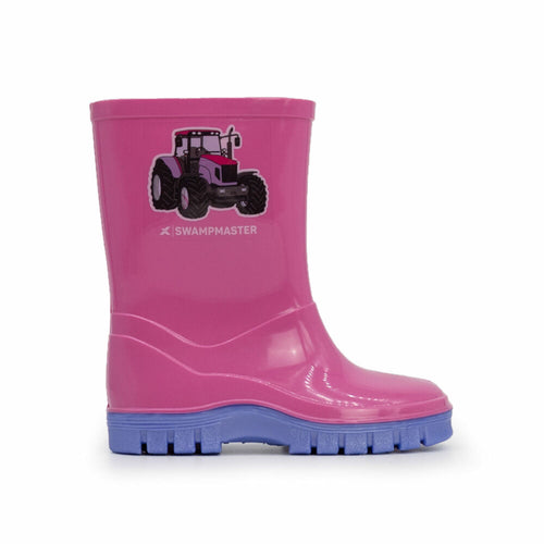Swampmaster Junior Tractor Wellington Boot Pink/Lilac - EU24 / UK7 JNR