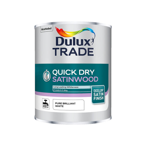 Dulux Trade Quick Dry Satinwood Pure Brilliant White 1L