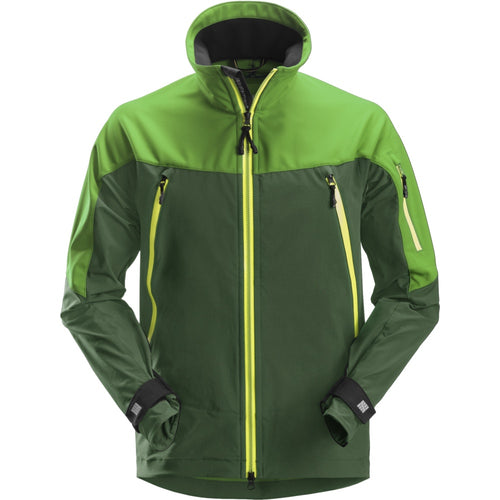 Snickers - FlexiWork, Soft Shell Stretch Jacket - Apple Green\\Forest Green