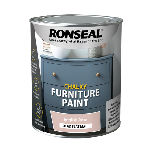 Ronseal Chalky Furniture Paint English Rose 750ml