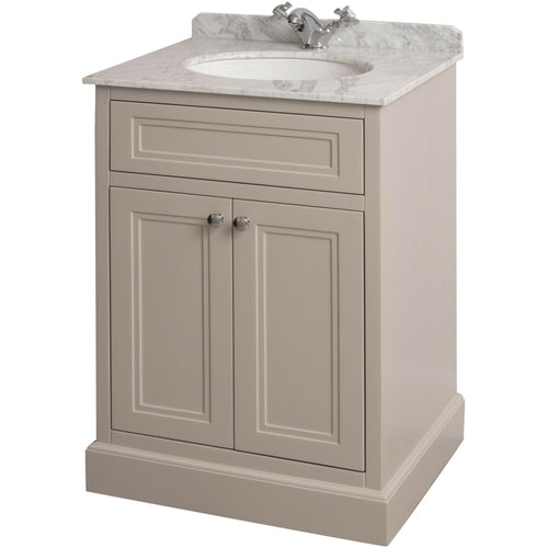 Charlotte 600mm Stone White/White Marble Unit
