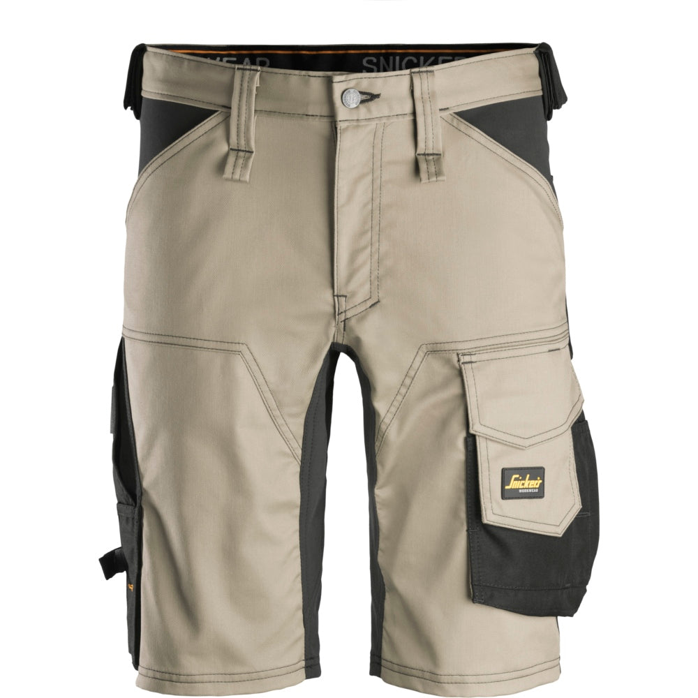 Snickers - AllroundWork, Stretch Shorts - Khaki\\Black