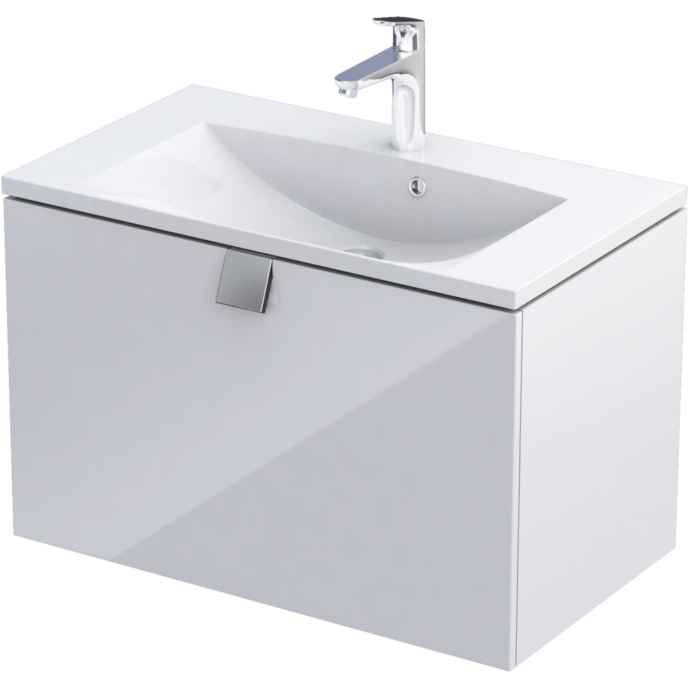 Bora 80cm 1 Drawer Vanity Unit - Gloss White